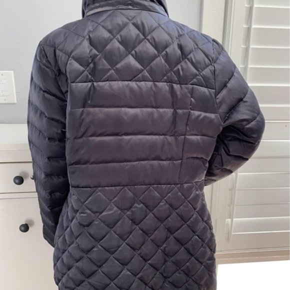 Esprit Down jacket coat size large dark grey/black button full zip - Picture 2 of 11
